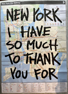 Benny Cruz | Subway Map Gratitude 01 (New York I Have So Much to Thank You For)