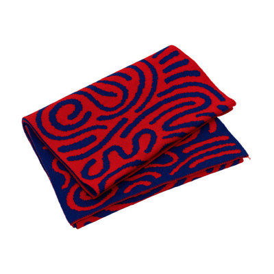 Josh Sperling - Squiggle Scarf (Red & Blue)