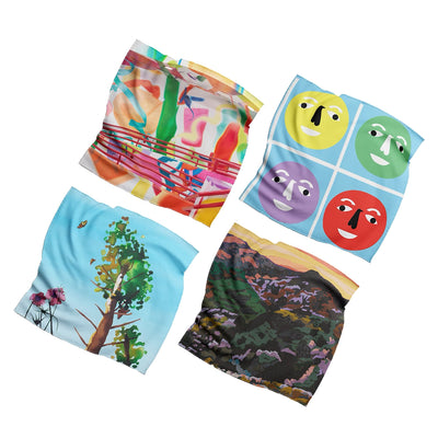 RxART BENEFIT | Artist Napkins (Set A: Nina Chanel Abney, Dan Colen, Alexis Rockman, Hilary Pecis)
