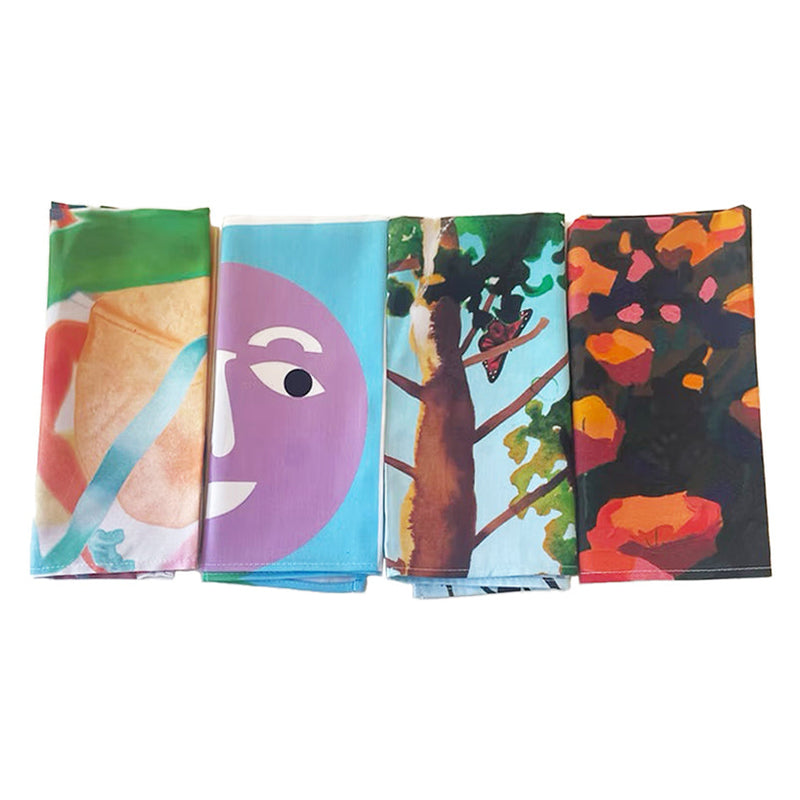 RxART BENEFIT | Artist Napkins (Set A: Nina Chanel Abney, Dan Colen, Alexis Rockman, Hilary Pecis)