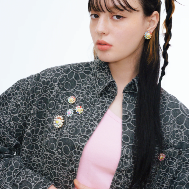Takashi Murakami x Liquem - Flower Lapel Pin (Blue x White)