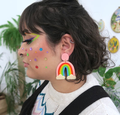 Chungawawa Cumulus Rainbow Earrings (Glow in the Dark)