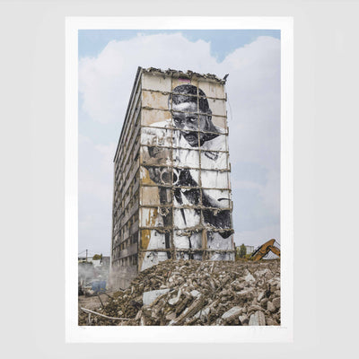 JR - 28 Millimètres, Portrait d'une génération, B5, Destruction 1, Montfermeil, France, 2025
