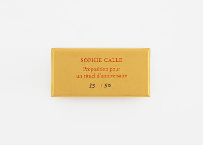 Sophie Calle - Proposition pour un rituel d'anniversaire, 2026 (Tango Orange)