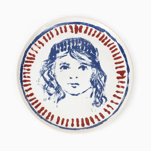 Claire Tabouret - Portrait with Stripes - Stoneware Plate
