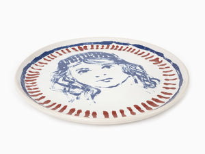 Claire Tabouret - Portrait with Stripes - Stoneware Plate