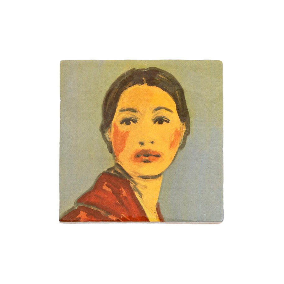 Claire Tabouret - Makeup (Red Coat) Tile