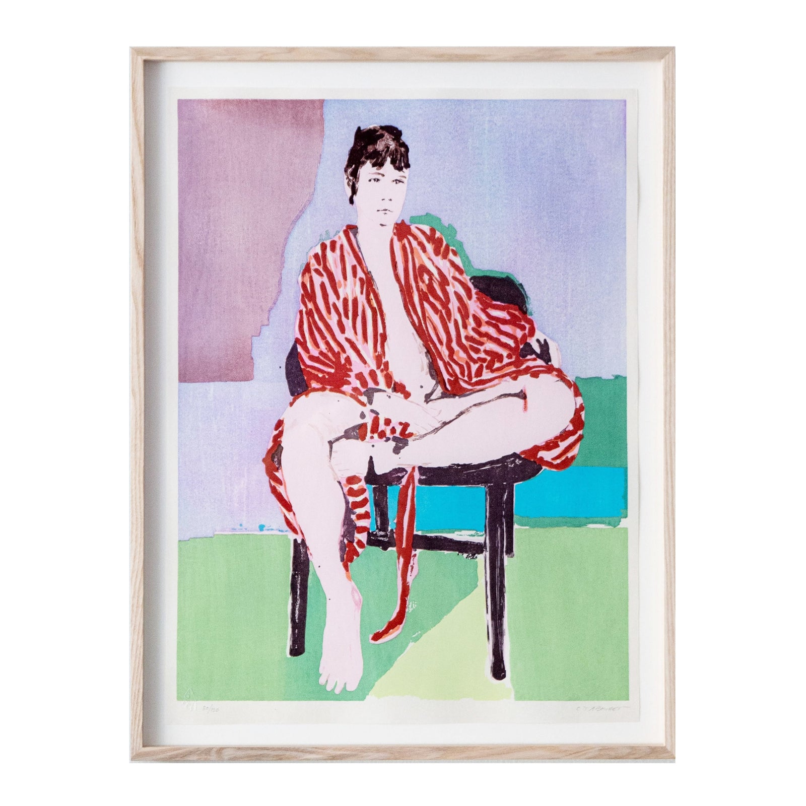 Claire Tabouret - Ukiyo-e Self-Portrait in a Robe (Purple)