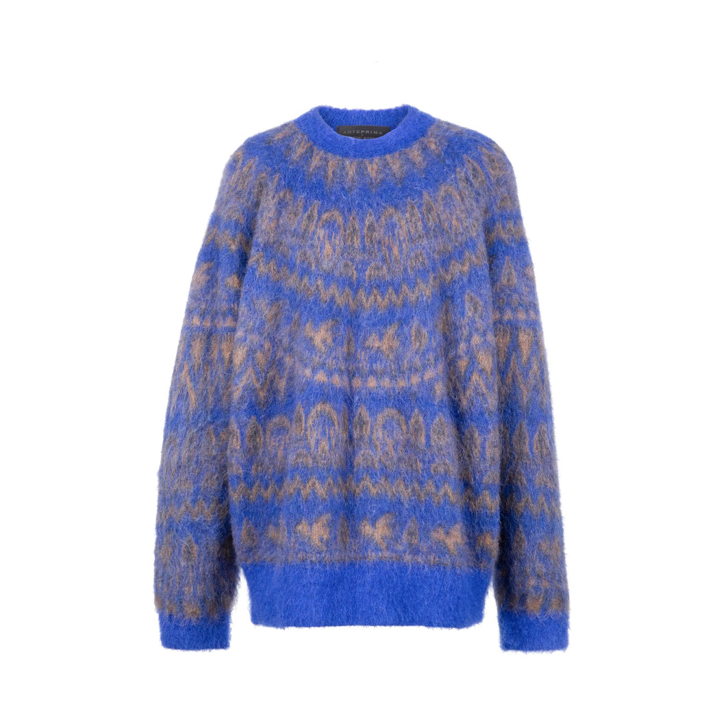 Izumi Kato x Anteprima - Fair Isle Spazzolato Sweater (Blue)
