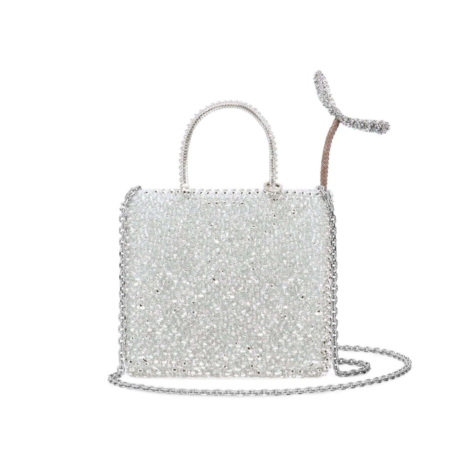 Izumi Kato x Anteprima - Standard Miniatura Wirebag with Leaf (Argento)