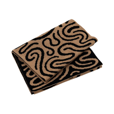Josh Sperling - Squiggle Scarf (Black & Camel)