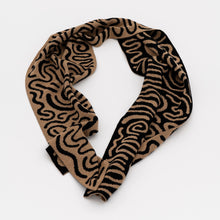 Load image into Gallery viewer, Josh Sperling - Squiggle Scarf (Black &amp; Camel)
