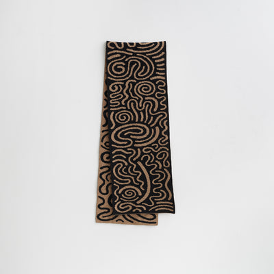 Josh Sperling - Squiggle Scarf (Black & Camel)