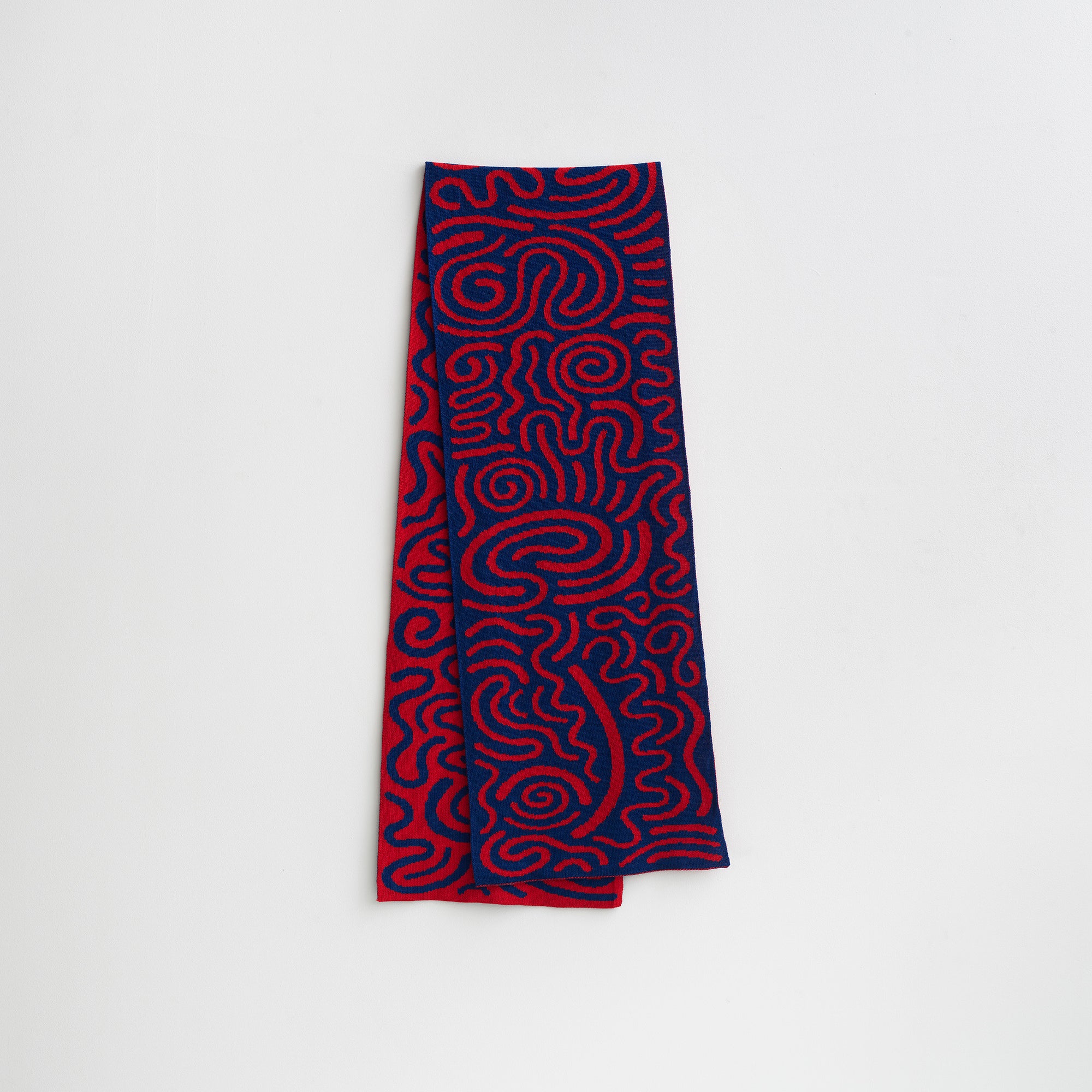 Josh Sperling - Squiggle Scarf (Red & Blue)