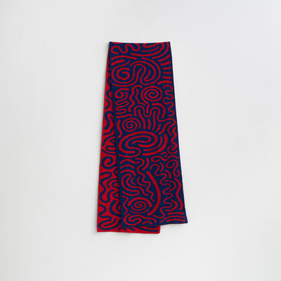 Josh Sperling - Squiggle Scarf (Red & Blue)