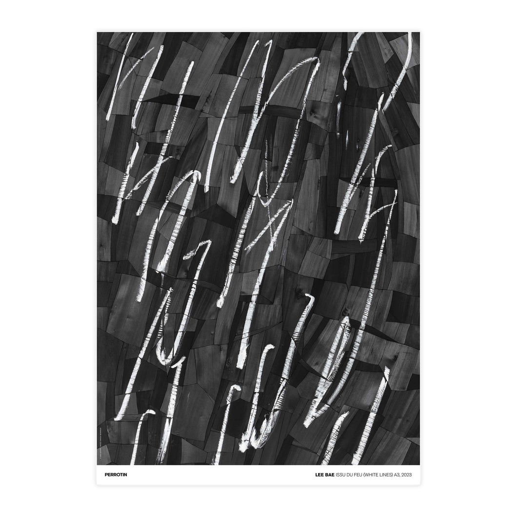 Lee Bae - Issu du Feu (White Lines) A3, 2023 (Signed)