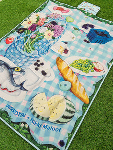 Nikki Maloof - Blue Picnic Portable Blanket