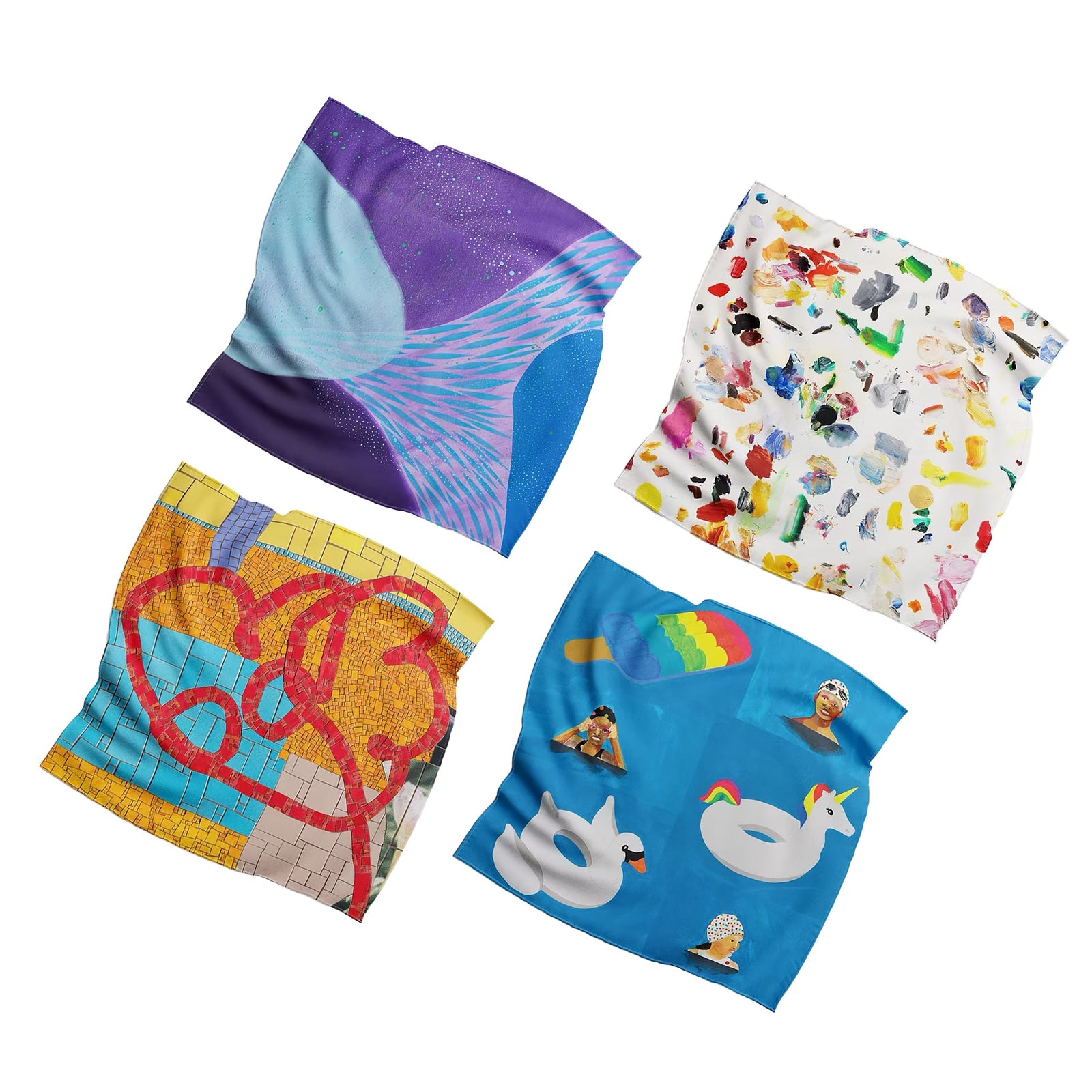 RxART BENEFIT | Artist Napkins (Set B: Mickalene Thomas, Julia Chiang, Derrick Adams, Urs Fisher)
