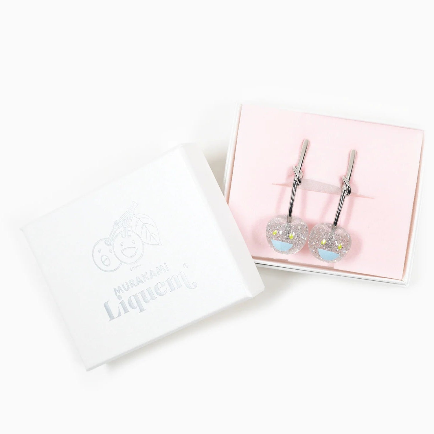 Takashi Murakami x Liquem - Cherry Earrings (Silver Clear)