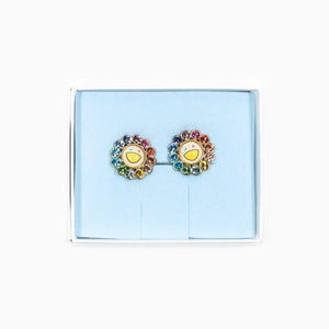 Takashi Murakami x Liquem - Flower Clip-On Earrings (Rainbow)