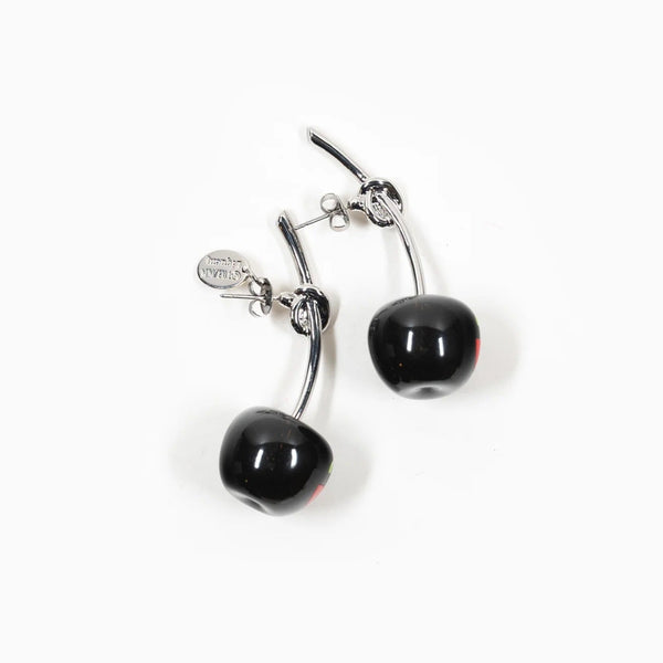 Takashi Murakami x Liquem - Cherry Earrings (Black) - Perrotin New