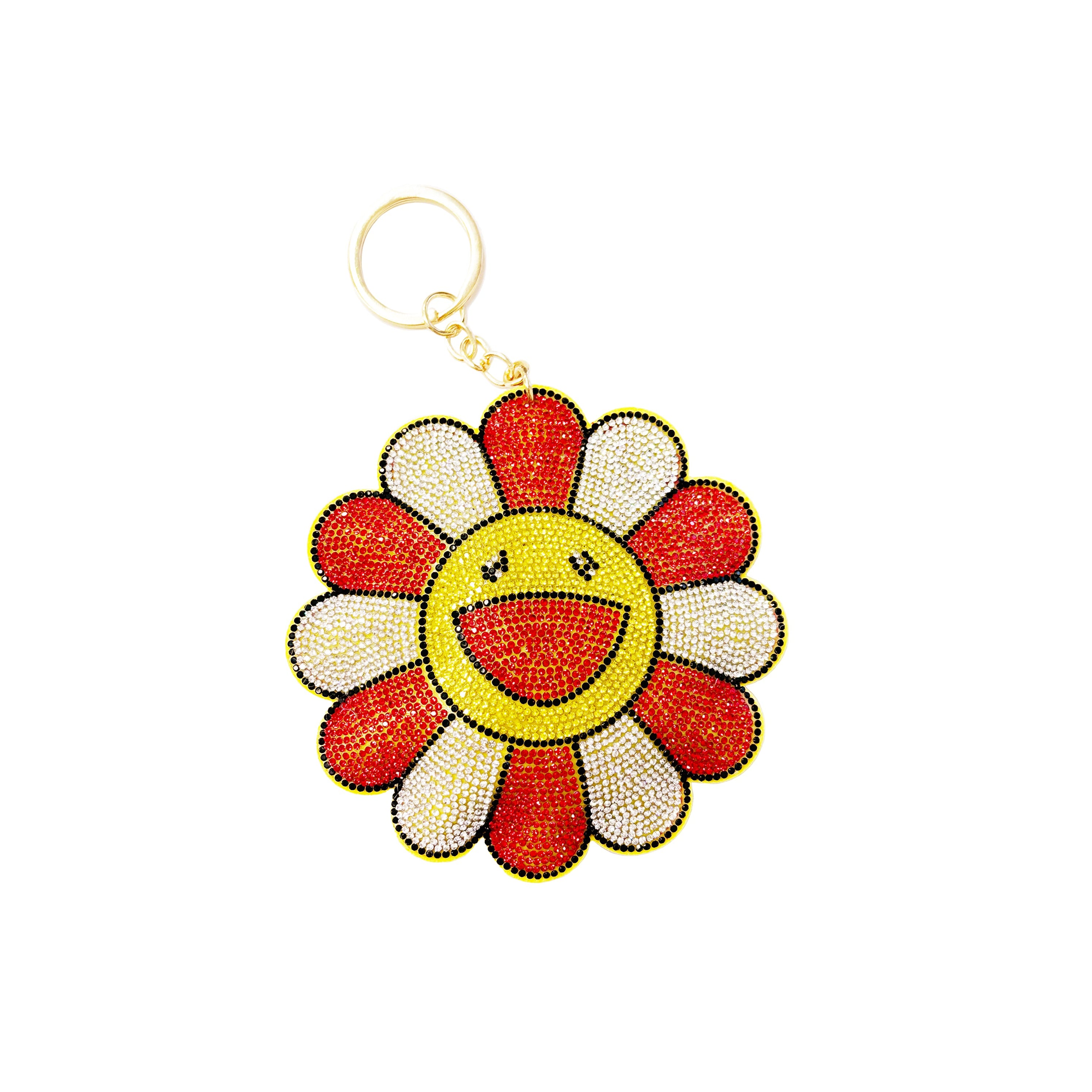 Takashi Murakami - Plush Glitter Rhinestone Keychain - Flower