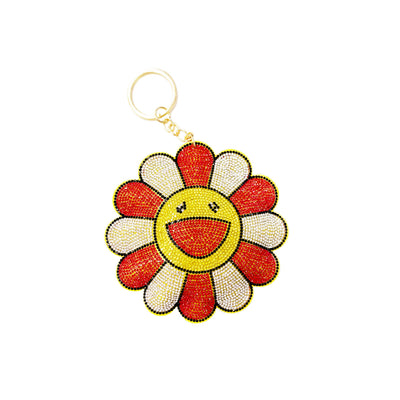 Takashi Murakami - Plush Glitter Rhinestone Keychain - Flower
