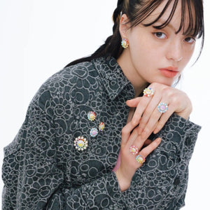 Takashi Murakami x Liquem - Flower Lapel Pin (Pink x White)
