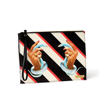 Load image into Gallery viewer, Toiletpaper (Maurizio Cattelan x Pierpaolo Ferrari) - Hand Bag Wristlet - Stripes with Snakes
