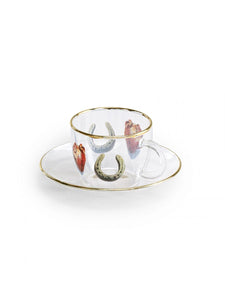 Toiletpaper (Maurizio Cattelan x Pierpaolo Ferrari) - Glass Coffee Cup & Saucer