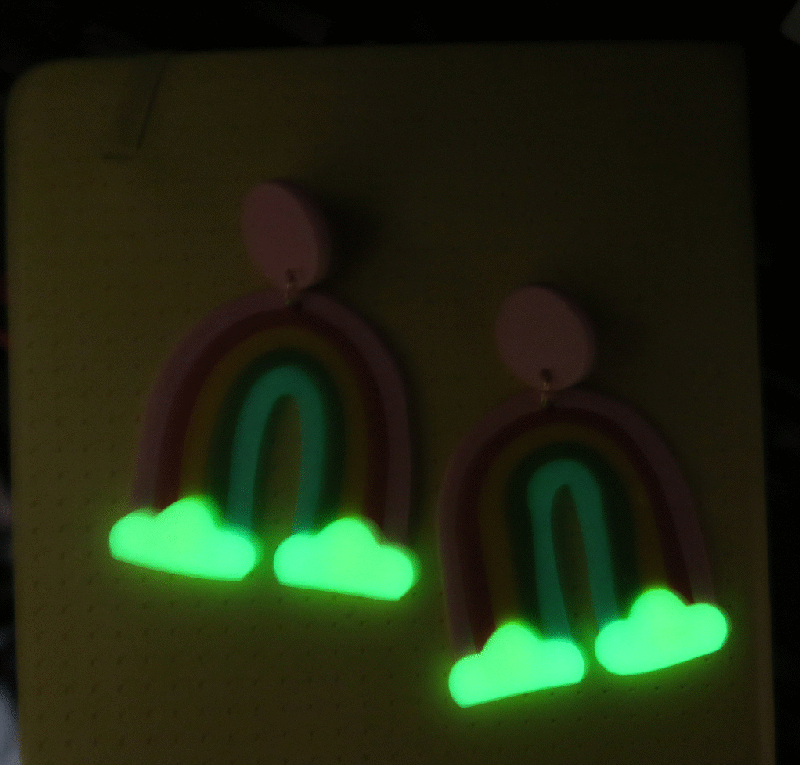 Chungawawa Cumulus Rainbow Earrings (Glow in the Dark)