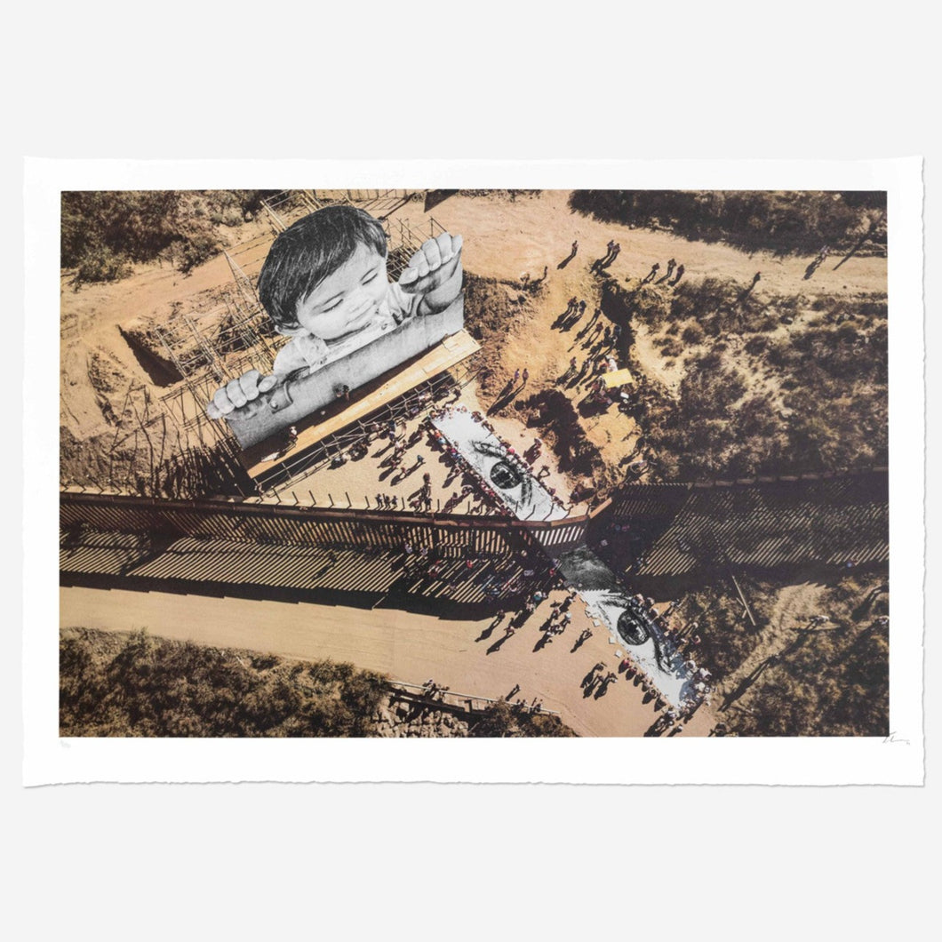 JR - Migrants, Mayra, Picnic Across the Border, General View, Tecate, Mexico - U.S.A., 2022